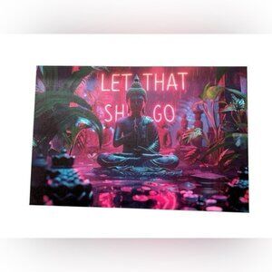 NEW framed canvas art print 16x24 inches let that sh!t go